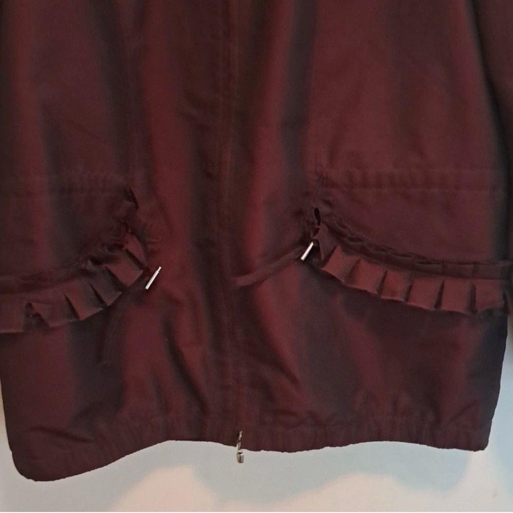 Burgundy Ruffle Jacket - Picture 3 of 11